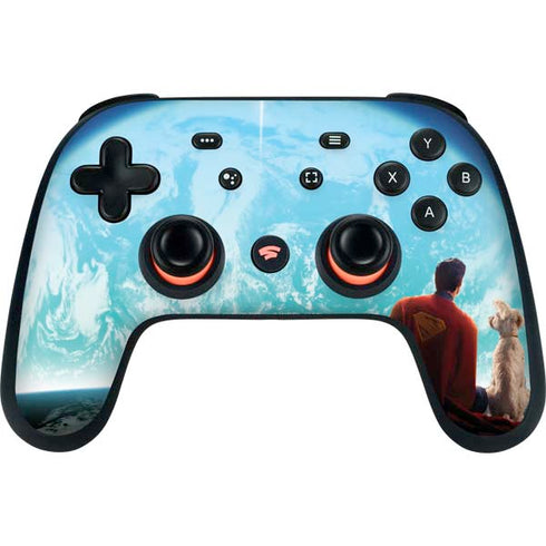 Superman 2025 Superman & Krypto watch the Earth Google Stadia Controller Skin